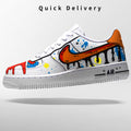 Custom Af1 Shoes – Black Drip Design,Custom Air Force 1 Gift,Hand Painted Air Force 1s,Unique Cartoon Shoe Gift,Hand-Painted Leather