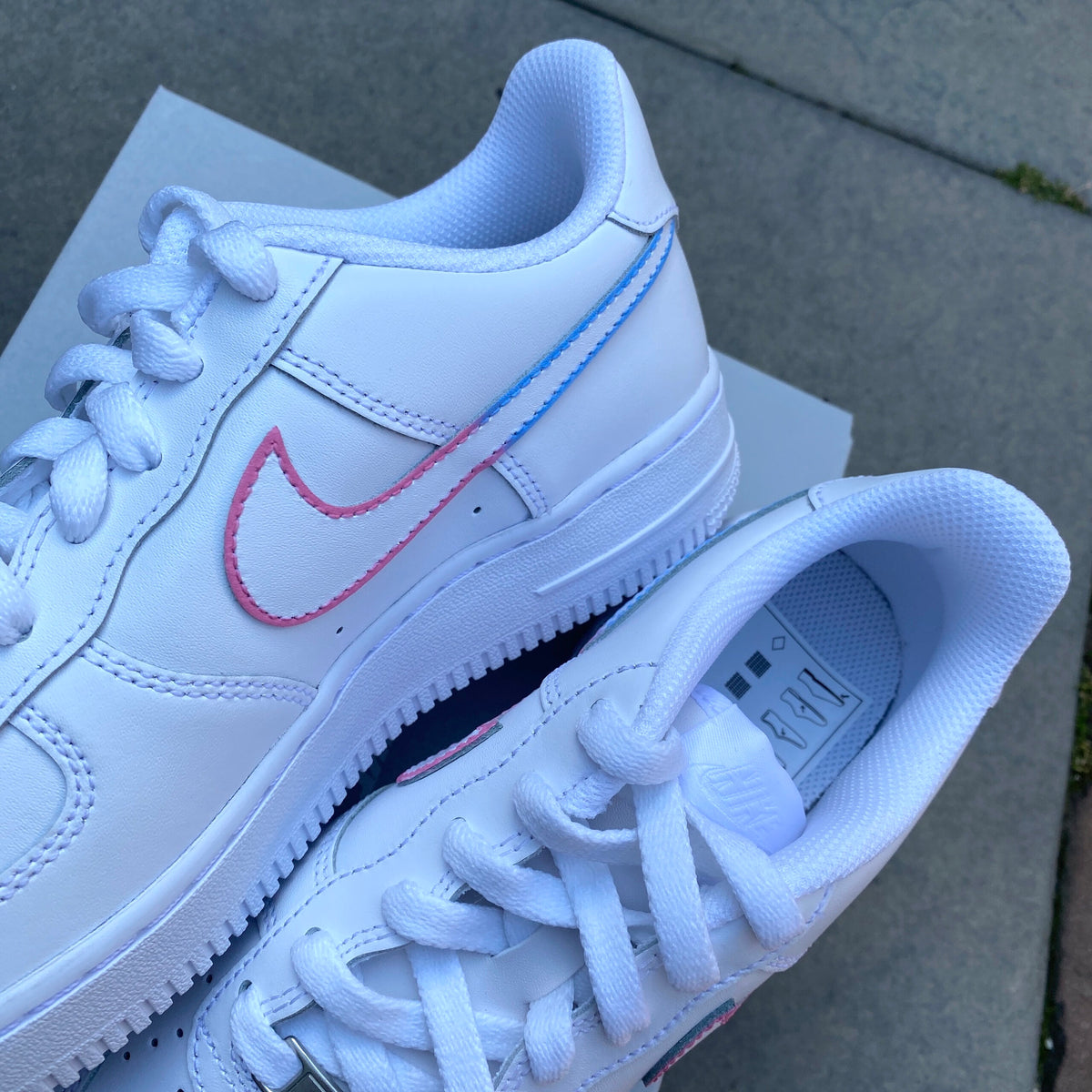 Air force 1, Nike Custom Sneakers, Pink Blue Roses, Bride Shoes, Wedding Anniversary Gift, Women’s, Girls, Floral, Flowers, Porcelain