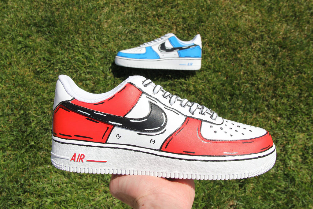 Custom Air Force 1 Shoes: Hand-Painted Cartoon Outline