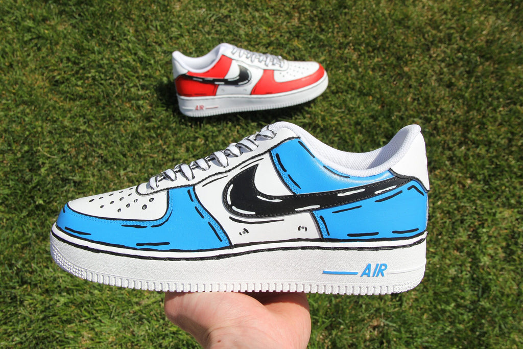 Custom Air Force 1 Shoes: Hand-Painted Cartoon Outline