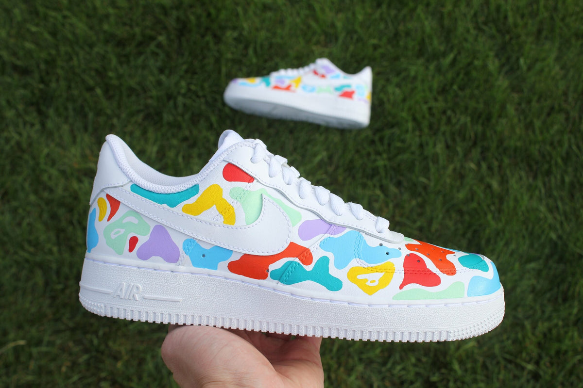 Custom Air Force 1 “Colorful Pattern Camo” // Bahamas Custom Shoes