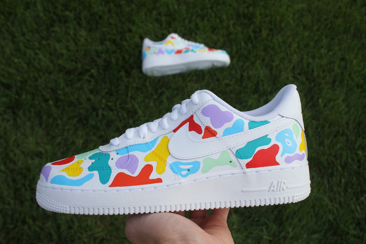 Custom Air Force 1 “Colorful Pattern Camo” // Bahamas Custom Shoes