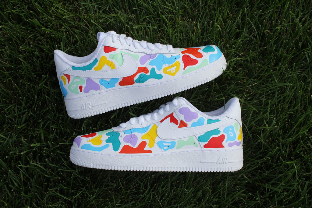 Custom Air Force 1 “Colorful Pattern Camo” // Bahamas Custom Shoes