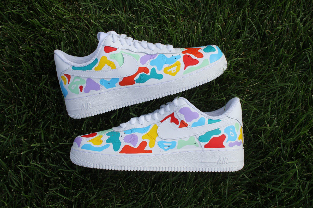 Custom Air Force 1 “Colorful Pattern Camo” // Bahamas Custom Shoes