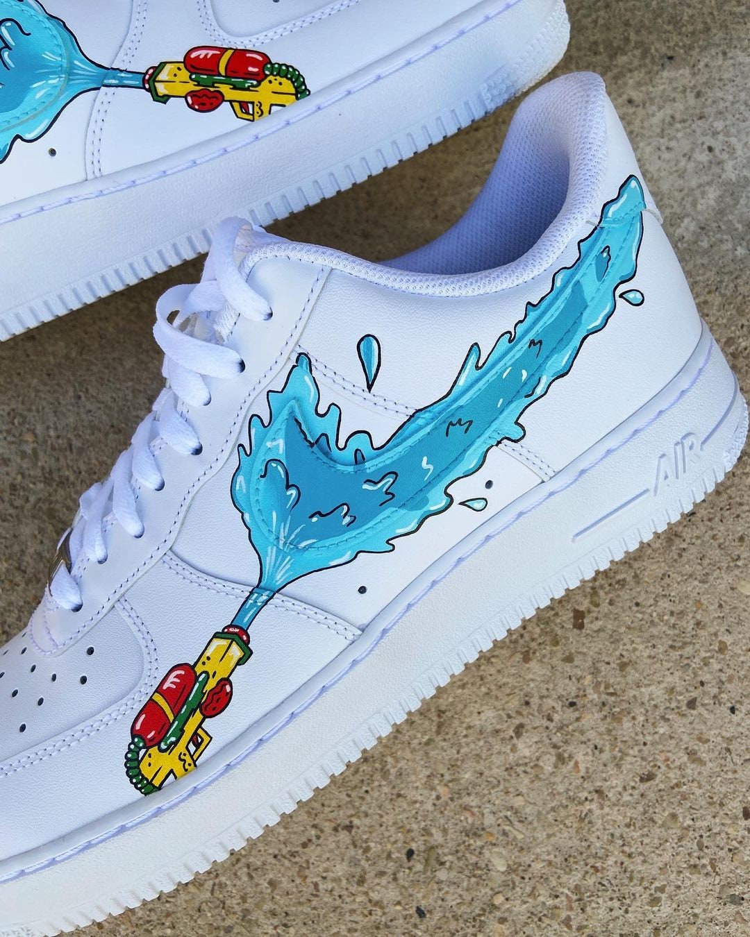 custom hand painted air force1.af1 abstract cartoons street style anime wedding shoes trainers high fashion sneakers water gun schuh