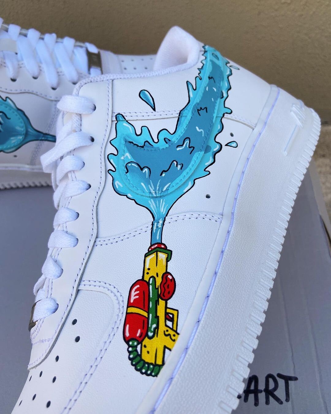 custom hand painted air force1.af1 abstract cartoons street style anime wedding shoes trainers high fashion sneakers water gun schuh