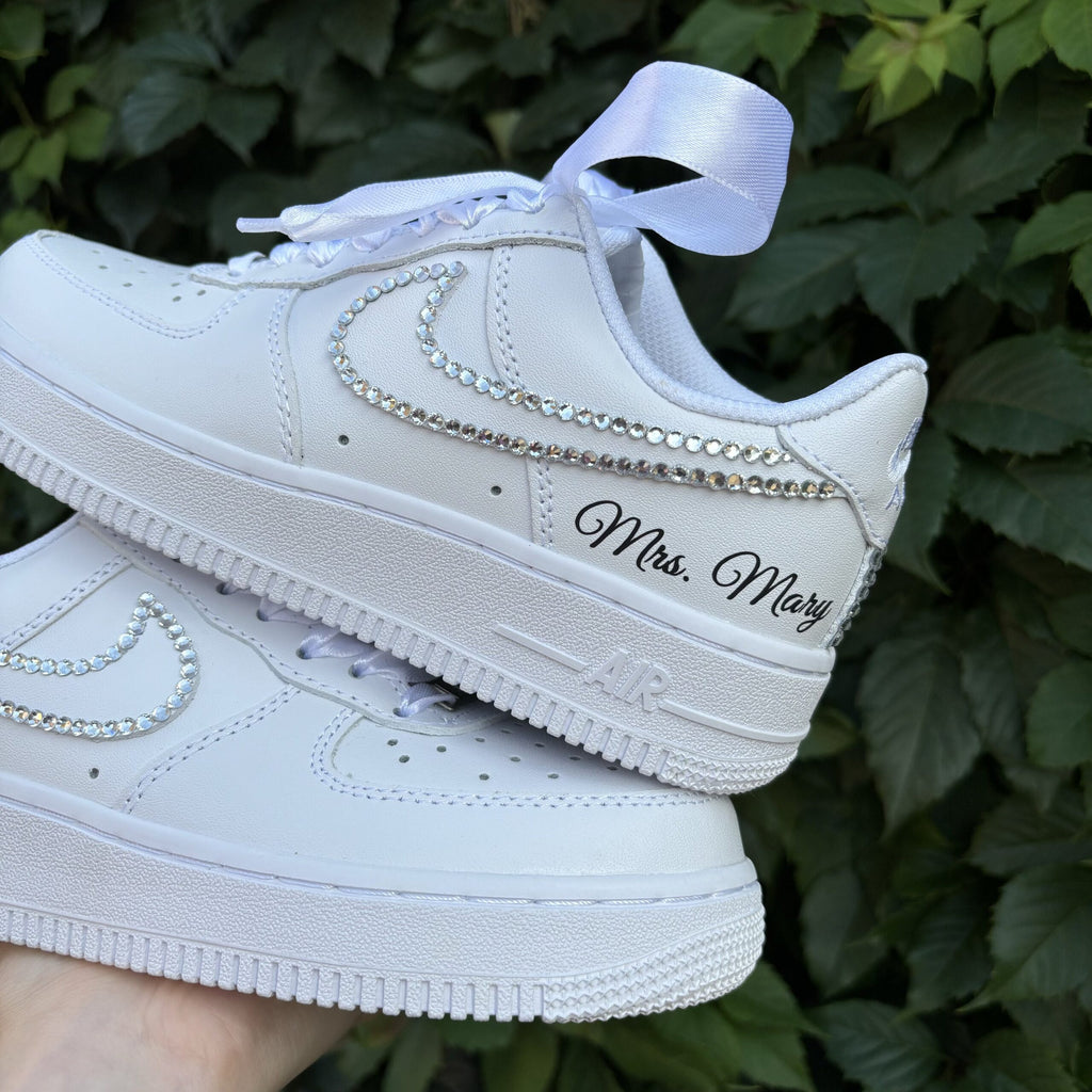 Bridal Rhinestone Wedding Sneakers: Custom AF1 Gift