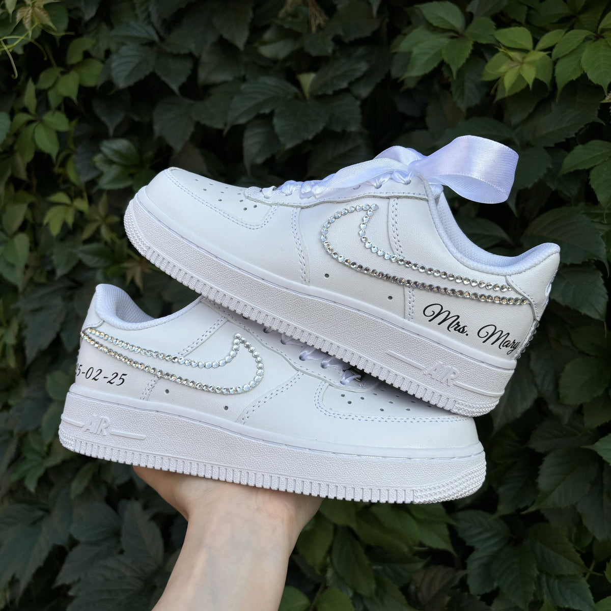 Bridal Rhinestone Wedding Sneakers: Custom AF1 Gift