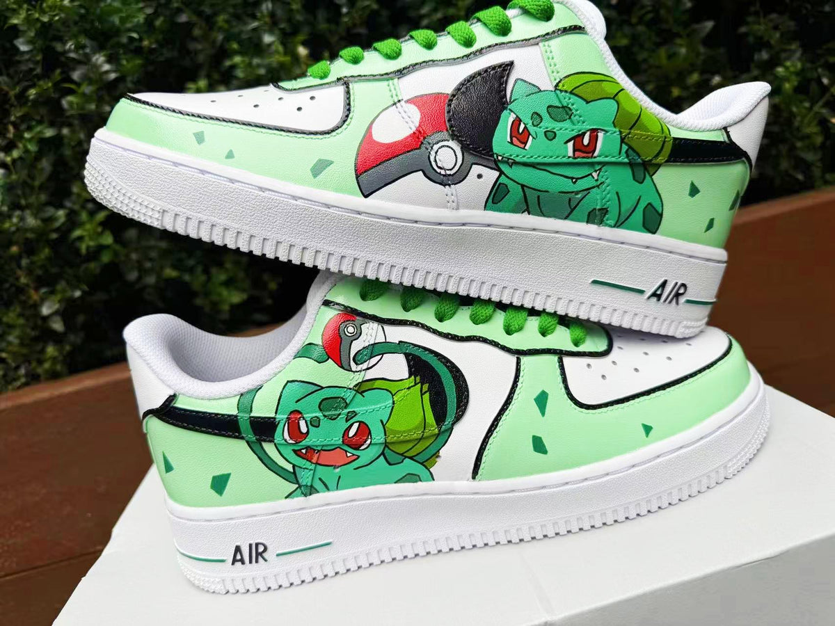 custom hand painted air force1.af1 pokemon Bulbasaur cartoons street style anime wedding shoes trendy trainers high fashion sneakers