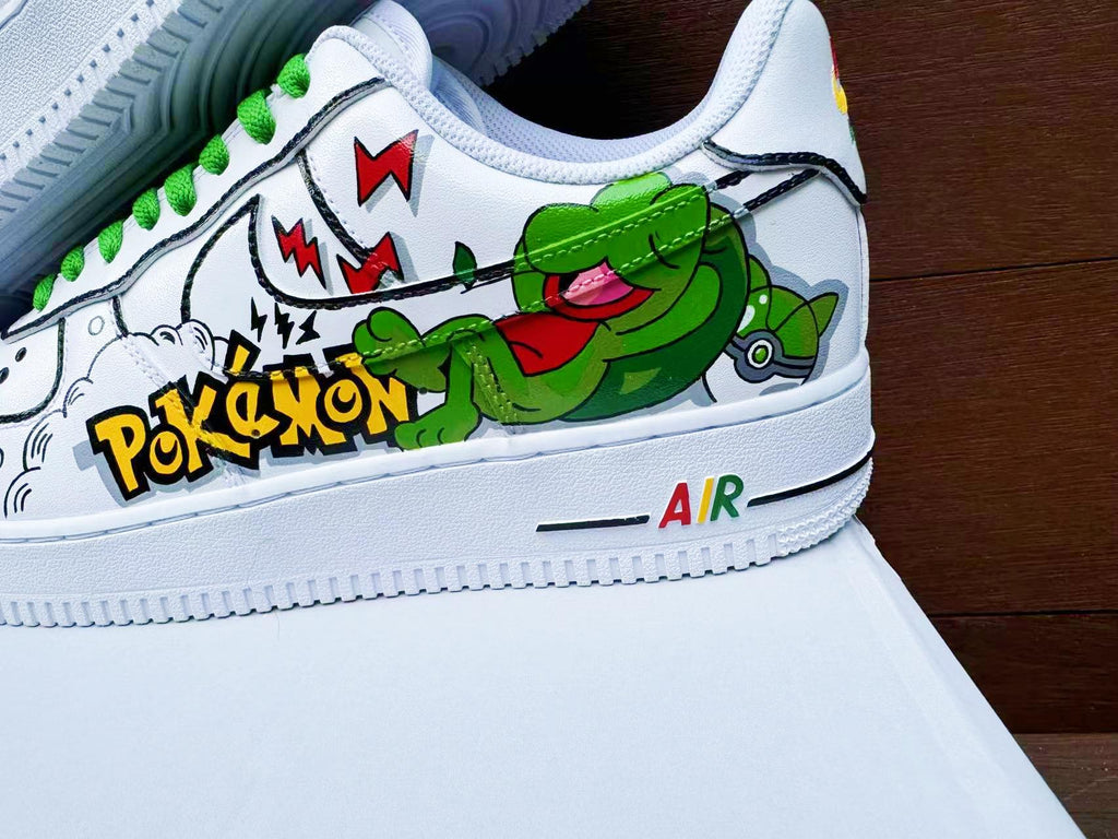 custom hand painted air force1.af1 pokemon Treecko cartoons street style anime wedding shoes trendy trainers high fashion sneakers