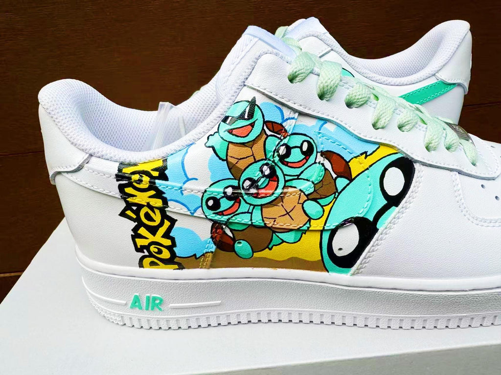custom hand painted air force1.af1 pokemon squirtle cartoons street style anime wedding shoes trendy trainers gift design sneake