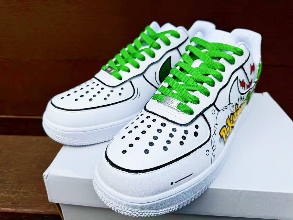custom hand painted air force1.af1 pokemon Treecko cartoons street style anime wedding shoes trendy trainers high fashion sneakers