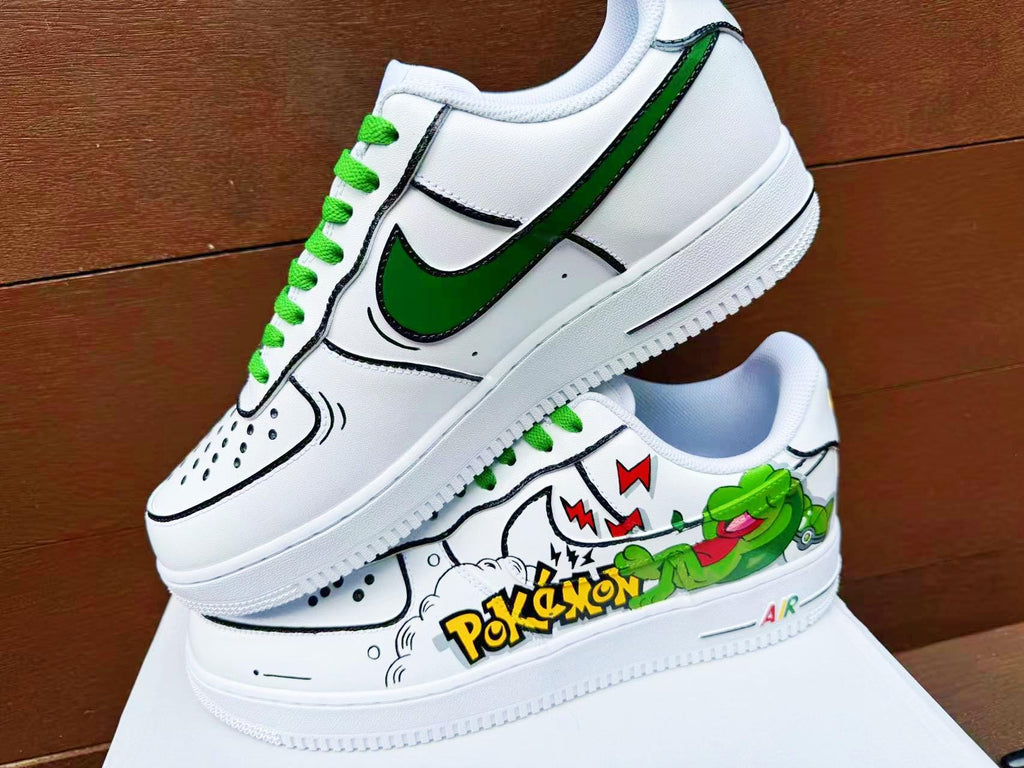custom hand painted air force1.af1 pokemon Treecko cartoons street style anime wedding shoes trendy trainers high fashion sneakers