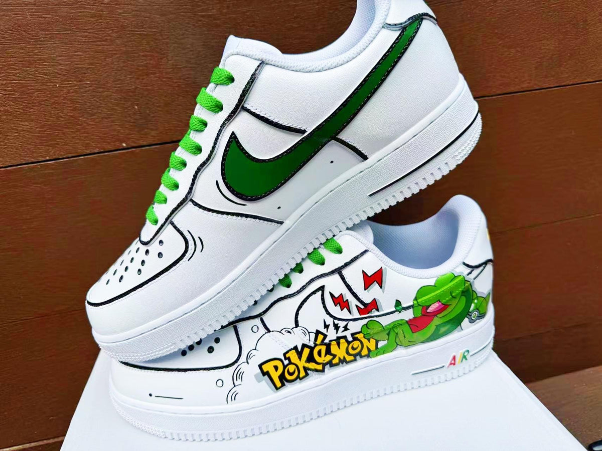 custom hand painted air force1.af1 pokemon Treecko cartoons street style anime wedding shoes trendy trainers high fashion sneakers