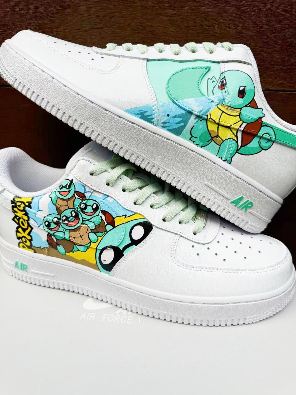 custom hand painted air force1.af1 pokemon squirtle cartoons street style anime wedding shoes trendy trainers gift design sneake