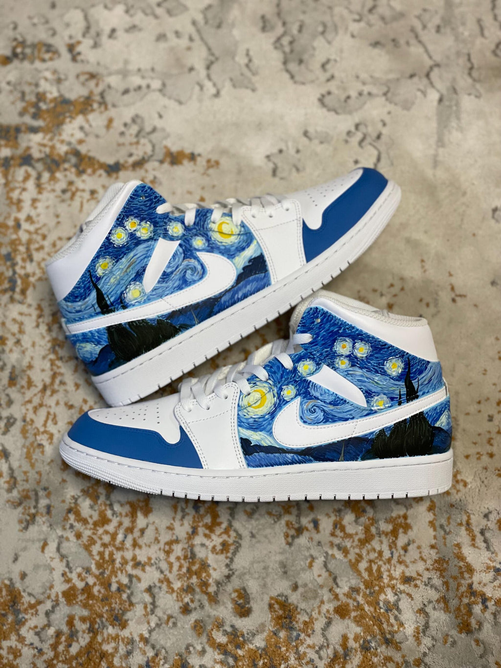 CUSTOM HAND PAINTED Air Jordan 1 mid, Personalized AF1 Shoes, Customized Sneakers, Birthday Gift