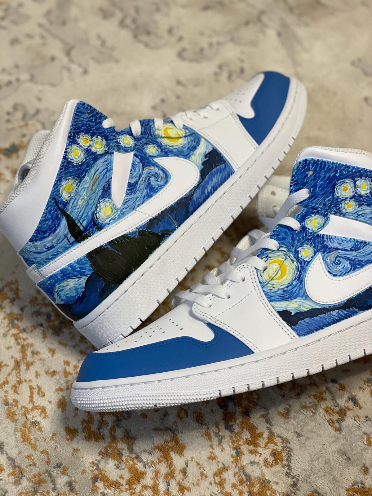CUSTOM HAND PAINTED Air Jordan 1 mid, Personalized AF1 Shoes, Customized Sneakers, Birthday Gift