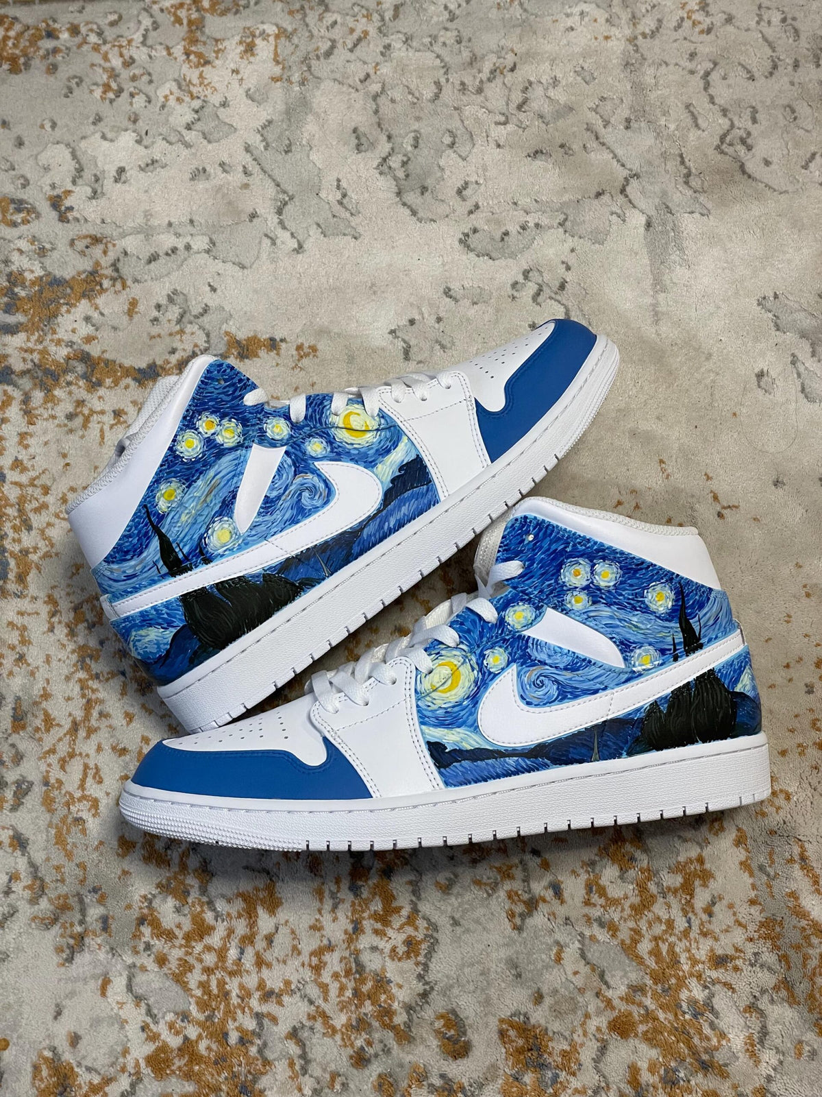 CUSTOM HAND PAINTED Air Jordan 1 mid, Personalized AF1 Shoes, Customized Sneakers, Birthday Gift