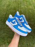 Custom Air Force 1 “Blue Cartoon” Effect Shoes