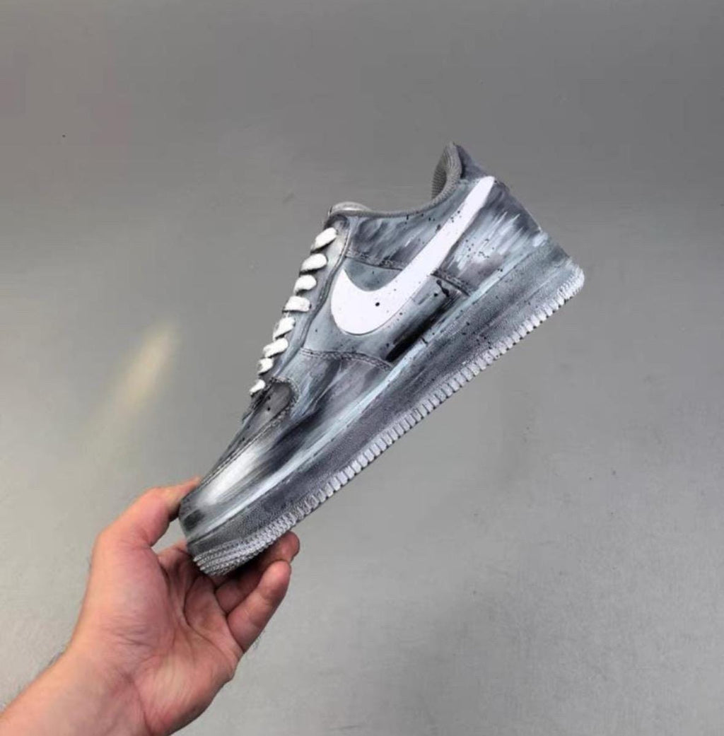 Air Force 1 sneakers with custom crosses, handmade