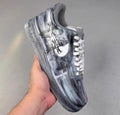 Air Force 1 sneakers with custom crosses, handmade