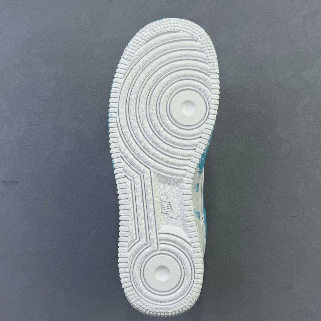 Air Force 1 white purple custom sneakers, handmade