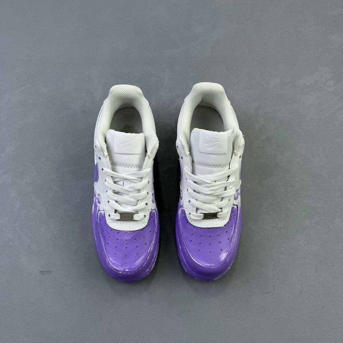 Air Force 1 white purple custom sneakers, handmade