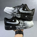 Black & White Dip Dye Splatter Custom Air Force 1 Sneakers