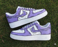 Custom Air Force 1 Purple Violet Cartoon Effect Outline Shoes