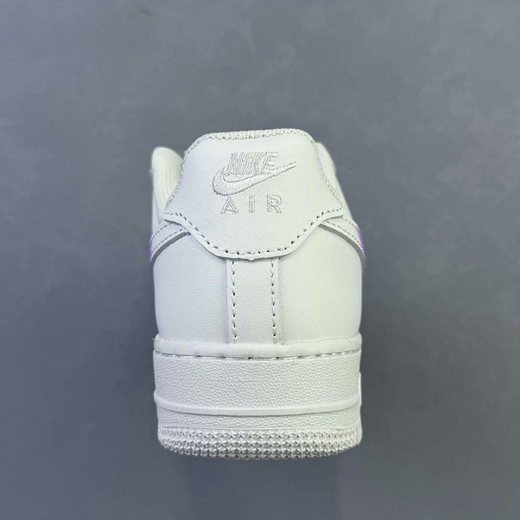 Air Force 1 white purple custom sneakers, handmade