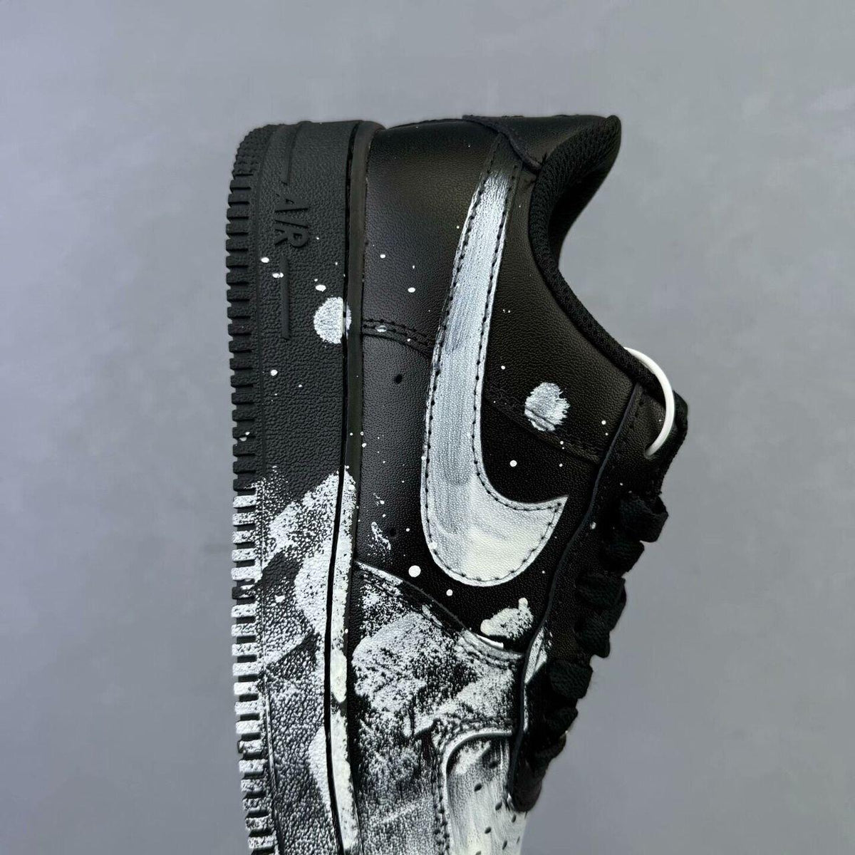 Black & White Dip Dye Splatter Custom Air Force 1 Sneakers