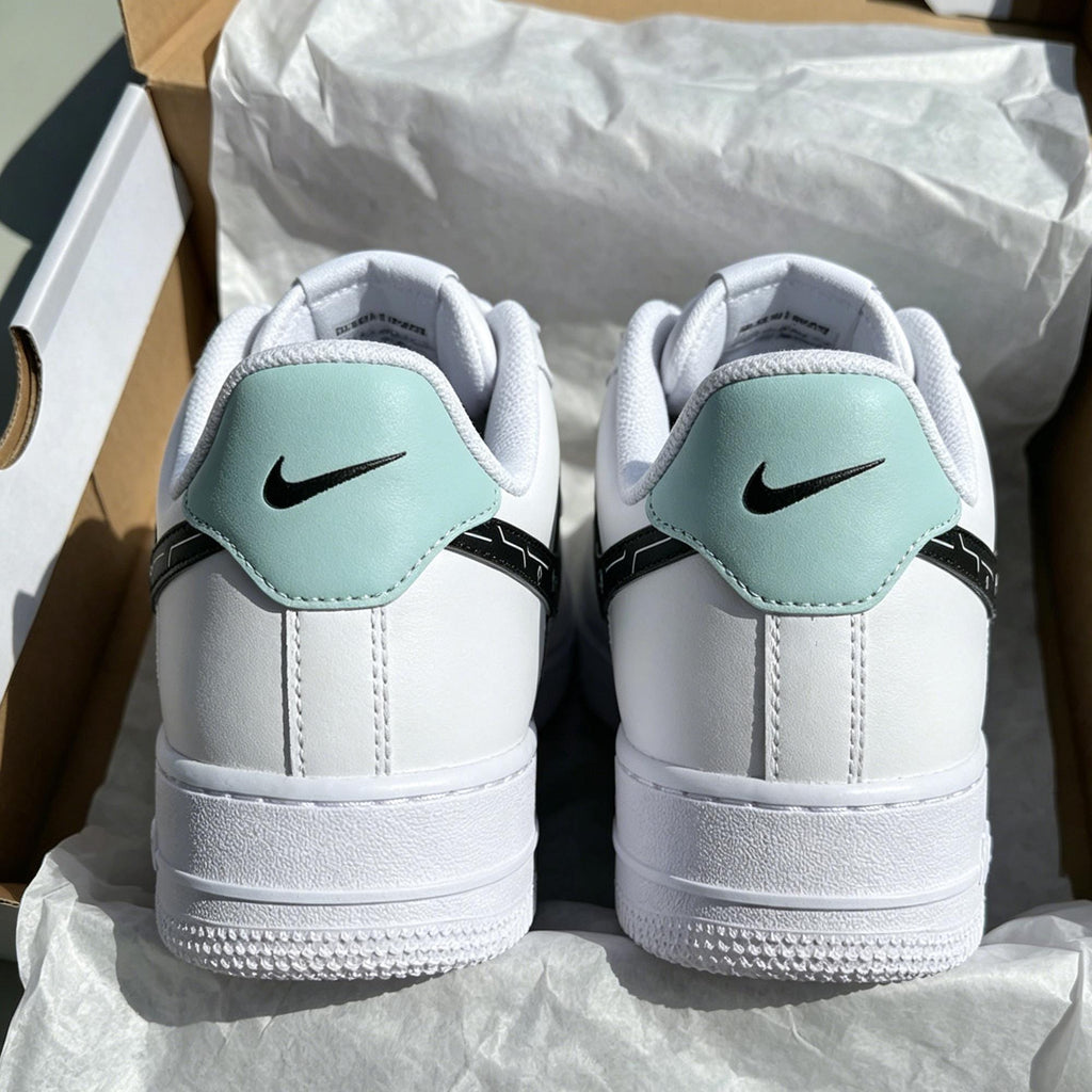 Air Force 1 Custom -Hand Painted Shoes- Techwear Decoding Sneakers-DataStream Custom AF1-Decoding Series AF1