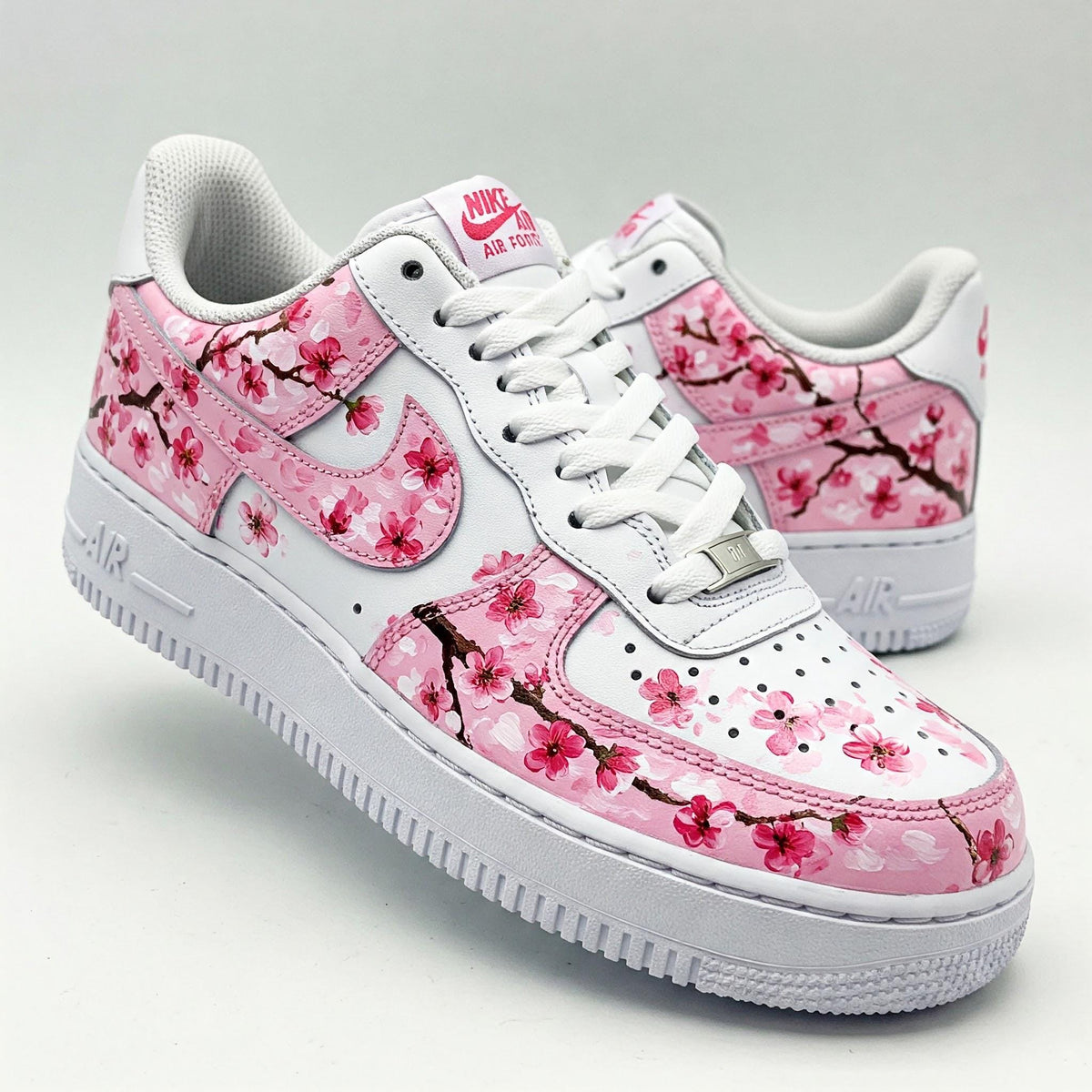 Custom Air Force 1 Pink Cherry Blossom Sneakers | Hand Painted Shoes | Birthday Gift l Wedding Gift for Bride l Summer Wedding Gift for Her