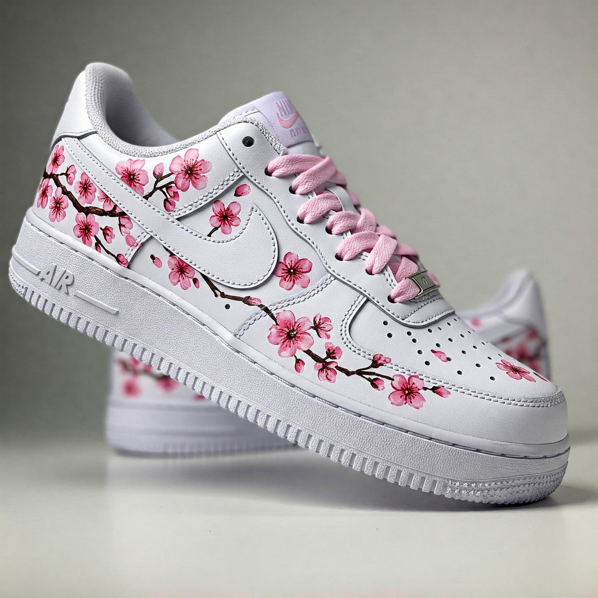 Custom Air Force 1 Pink Cherry Blossom Sneakers | Hand Painted Shoes | Birthday Gift l Wedding Gift for Bride l Summer Wedding Gift for Her