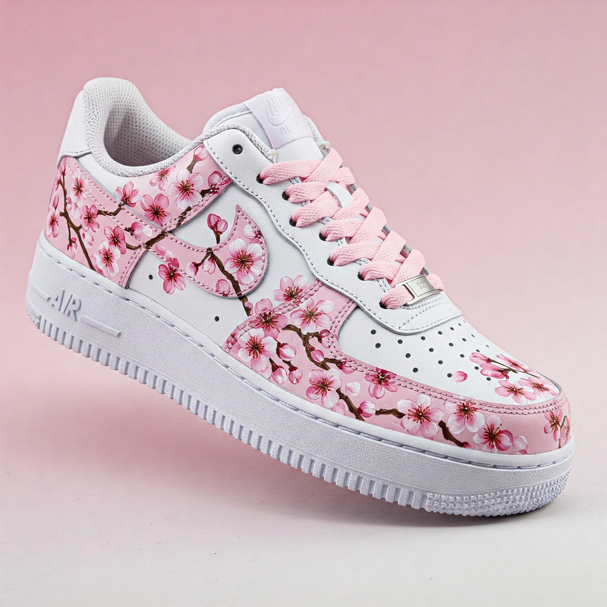 Custom Air Force 1 Pink Cherry Blossom Sneakers | Hand Painted Shoes | Birthday Gift l Wedding Gift for Bride l Summer Wedding Gift for Her