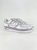 Custom Air force one Handpainted anime style cartoon sneakers white and black design for streetwear lovers cartoon af1