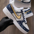 Custom Comic Art Air Force 1 Sneakers, Hand Painted Anime Gold Swoosh Shoes