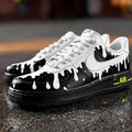 Custom Hand Painted Air Force 1 Drip Sneakers, Monochrome Melting Shoes