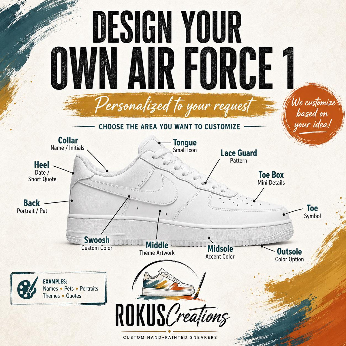 Custom Black Splatter AF1 Sneakers, Hand Painted Paint Drip Air Force 1 Shoes, Minimal Black White Streetwear Sneakers, Unisex Gift