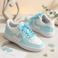 Blue Pearl AF1 With blue silk laces, Blue Wedding Sneakers, Gift for her