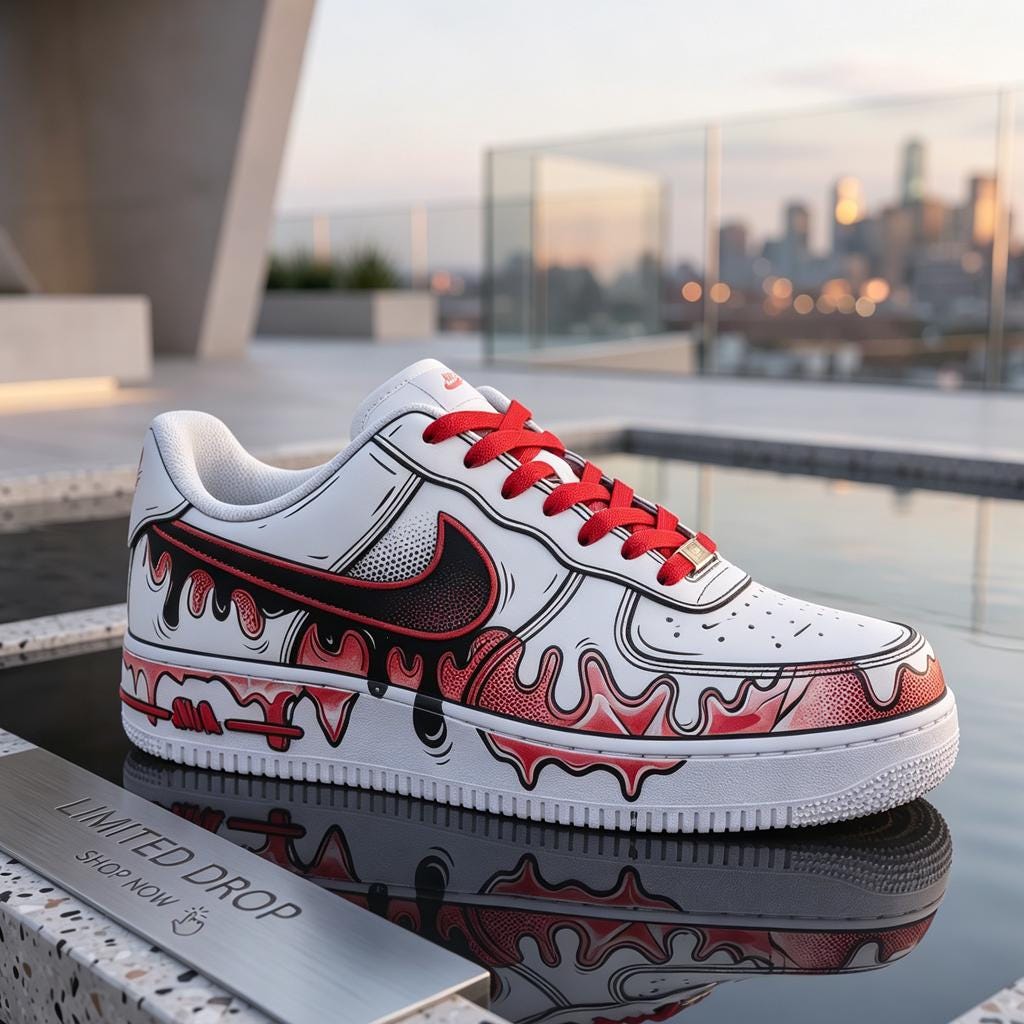 Custom Air Force 1 Cartoon Drip Sneakers Hand Painted AF1 Shoes,Personalized Name Shoes,Gift for him