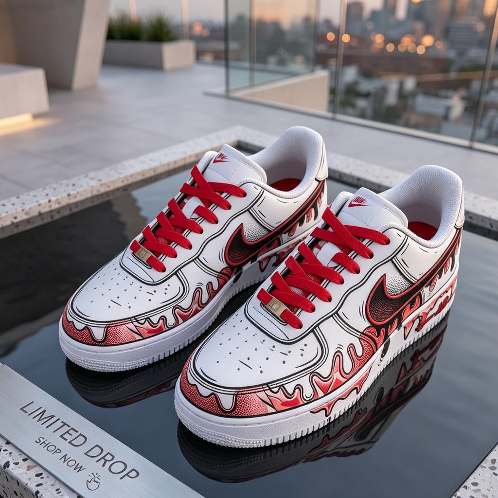 Custom Air Force 1 Cartoon Drip Sneakers Hand Painted AF1 Shoes,Personalized Name Shoes,Gift for him