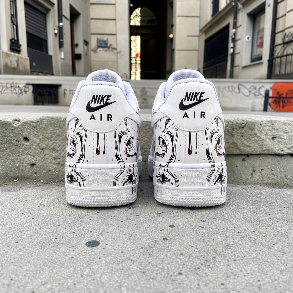Custom Air Force 1, Hand Painted Sneakers, Evil Eye Shoes