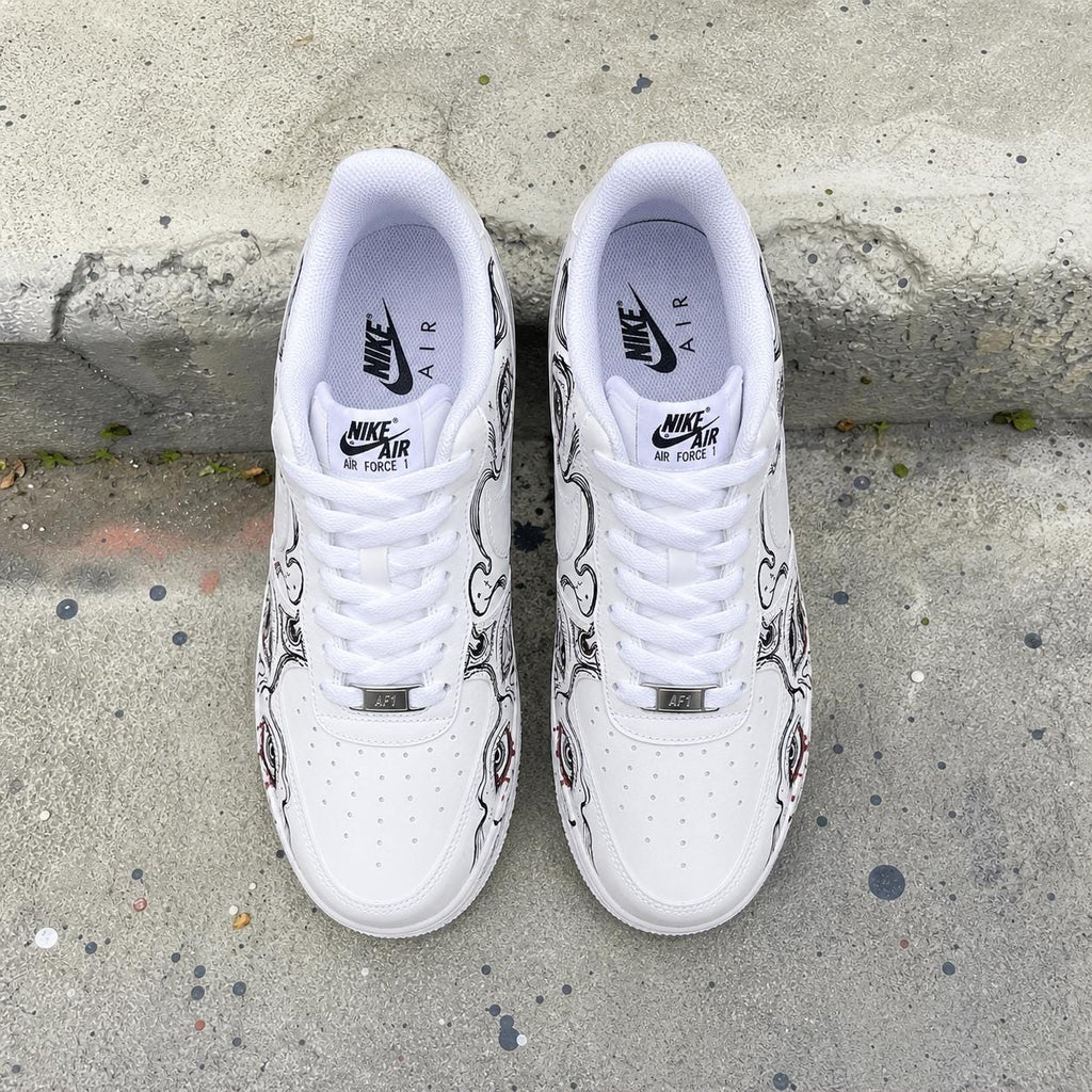 Custom Air Force 1, Hand Painted Sneakers, Evil Eye Shoes
