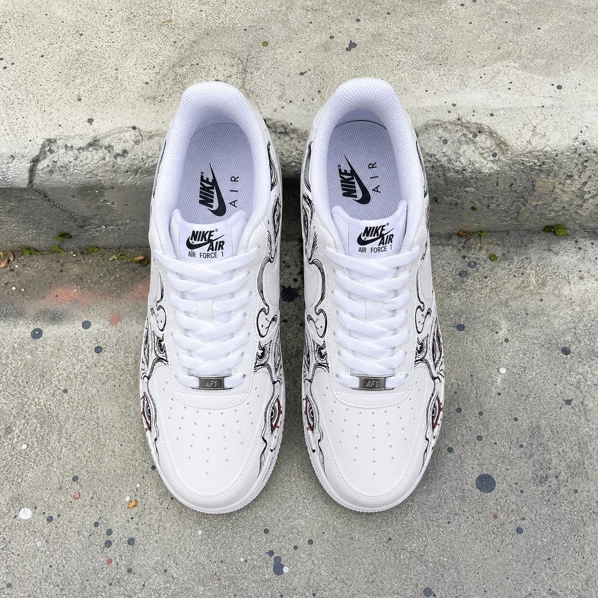 Custom Air Force 1, Hand Painted Sneakers, Evil Eye Shoes