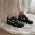 Custom Bridal Wedding Sneakers Pearl Black Shoes for Bride, Personalized Wedding Date & Name