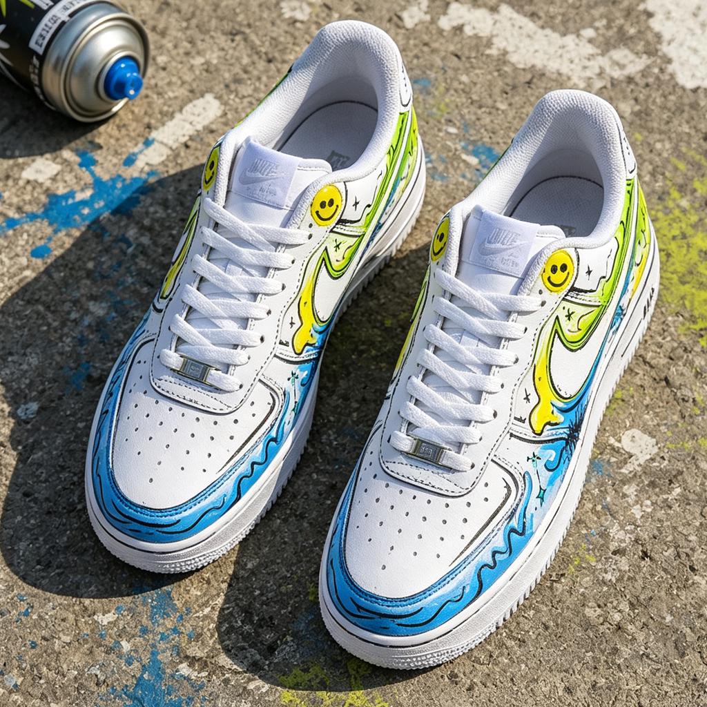 Custom Graffiti Air Force 1 – Hand Painted Urban Streetwear Sneakers – Personalized One-of-a-Kind Art Shoes