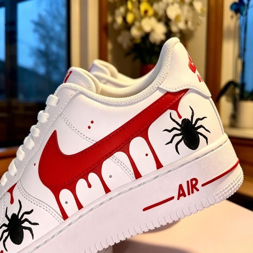 Blood Spider Drip Shoes, Hand Painted AF1 Gothic Streetwear,birthday gift for son