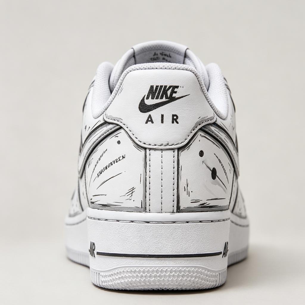 Comic Style Air Force 1,Unique Hand-Painted Sketch Design AF1 Sneakers for Birthday Graduation Gift