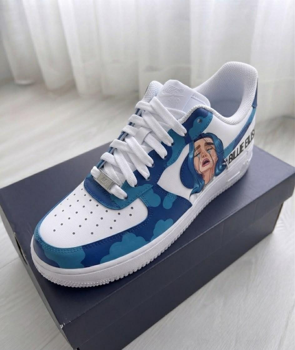 Billie Elish shoes-customized airforce-personalized sneakers
